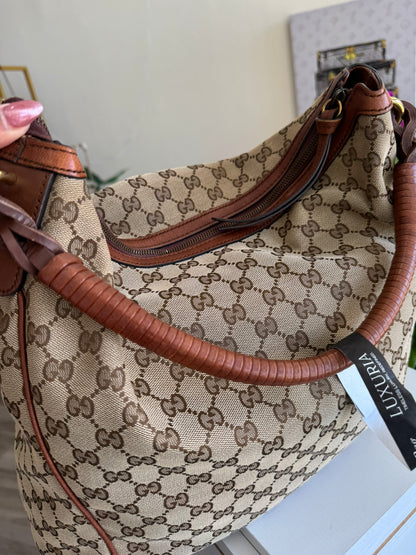 Gucci GG Hobo Bag in Classic Monogram Canvas