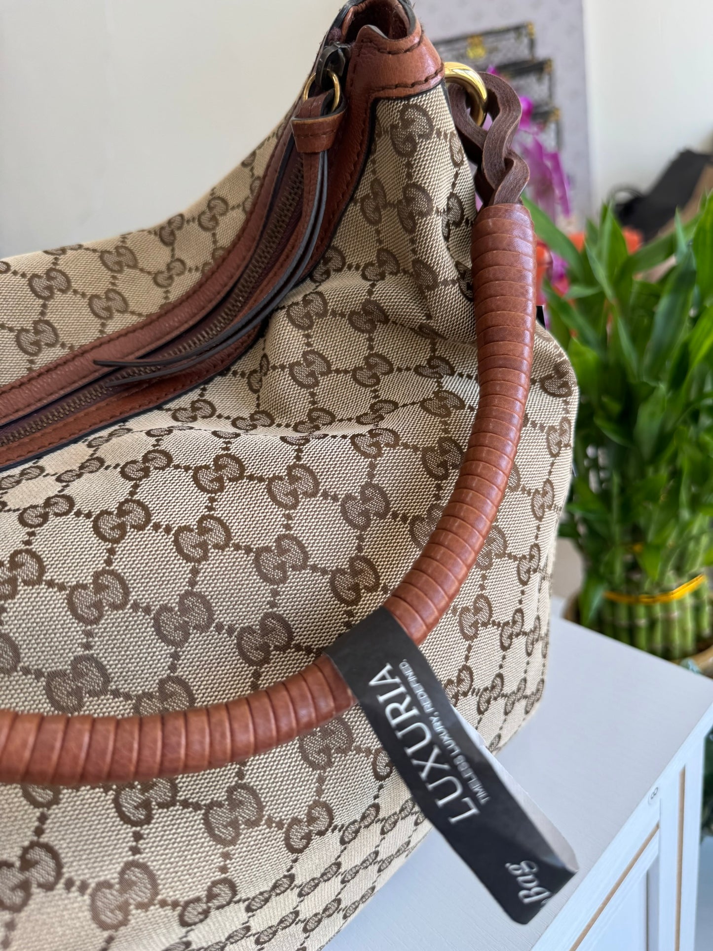 Gucci GG Hobo Bag in Classic Monogram Canvas