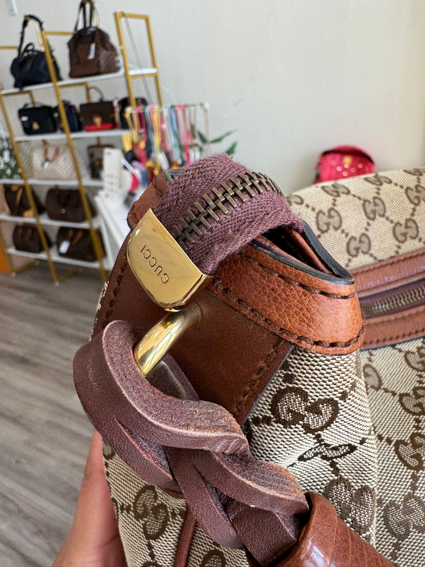 Gucci GG Hobo Bag in Classic Monogram Canvas