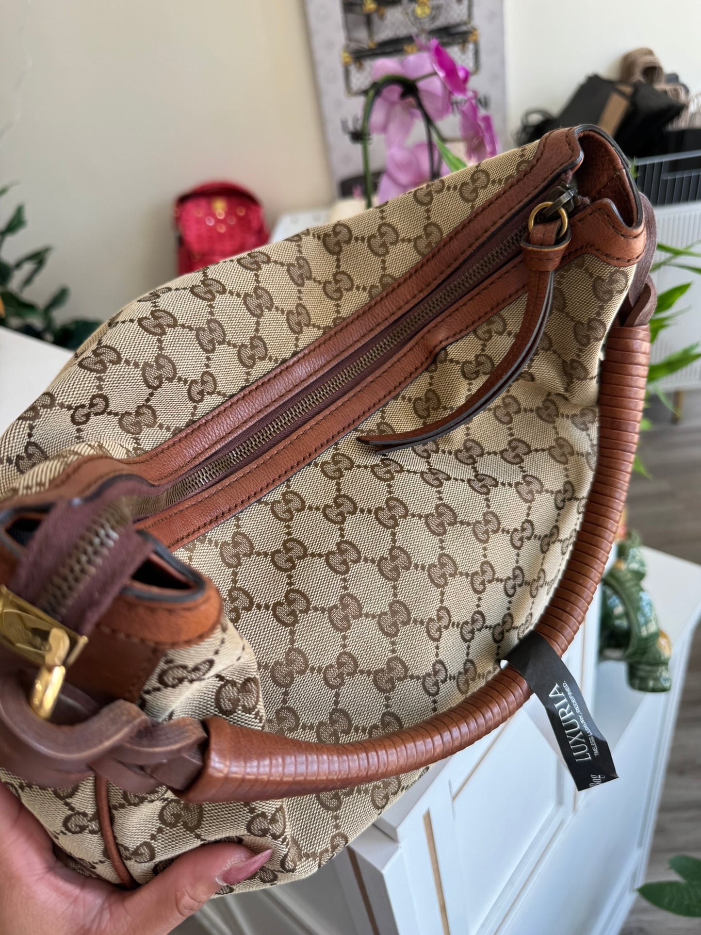 Gucci GG Hobo Bag in Classic Monogram Canvas