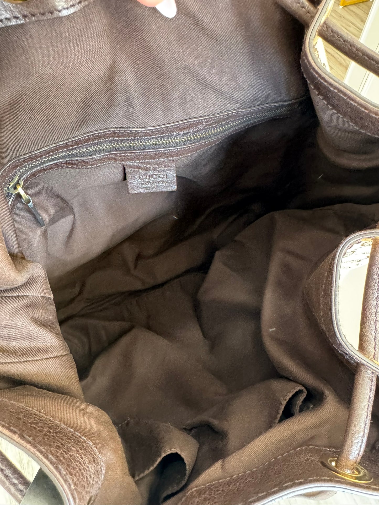 Gucci GG Drawstring Hobo Bag in Monogram Canvas