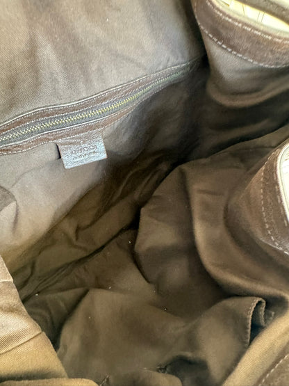 Gucci GG Drawstring Hobo Bag in Monogram Canvas