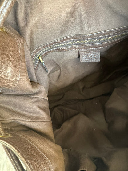 Gucci GG Drawstring Hobo Bag in Monogram Canvas