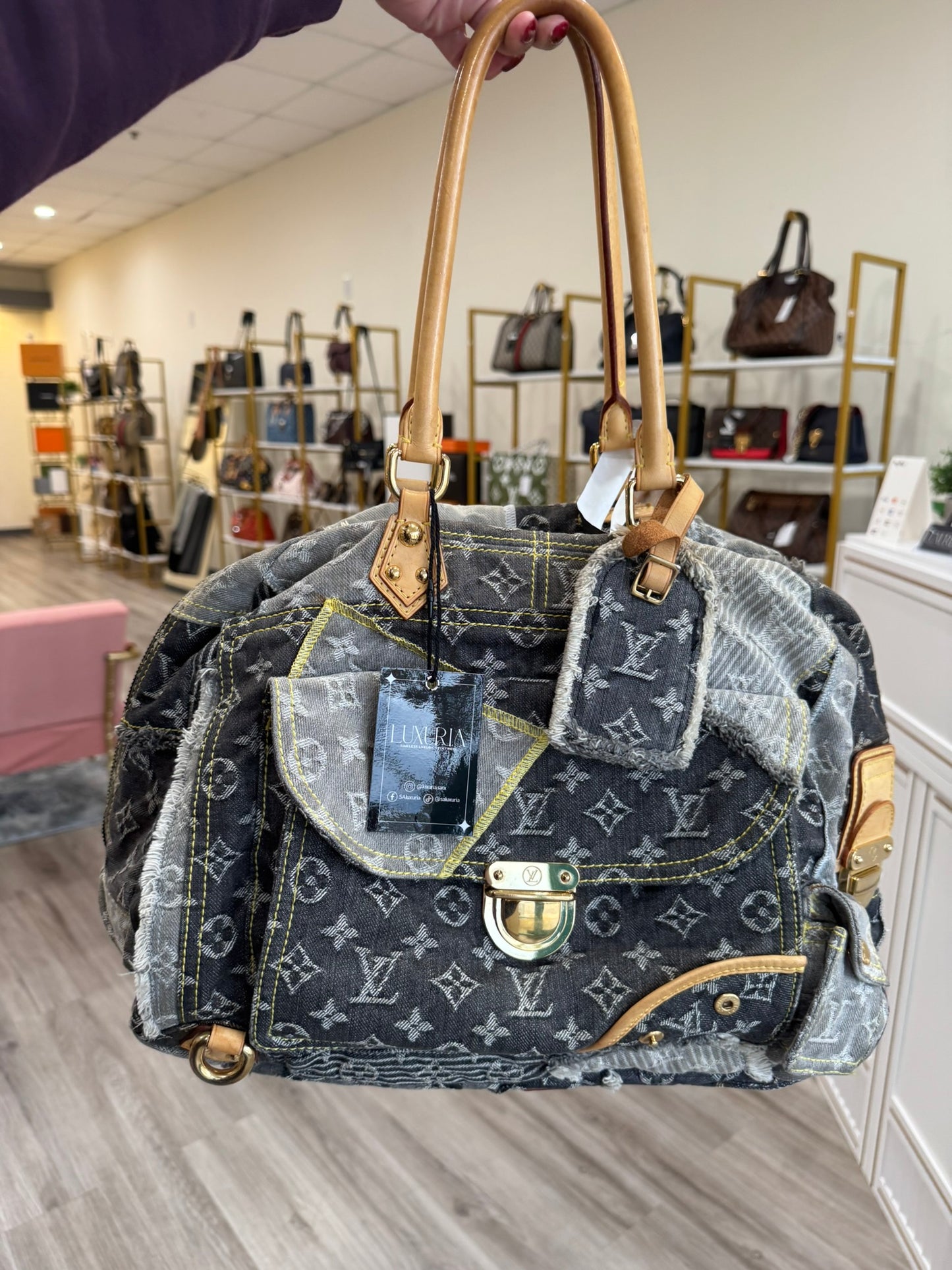 Louis Vuitton Denim Patchwork Bowling Bag (Limited Edition)