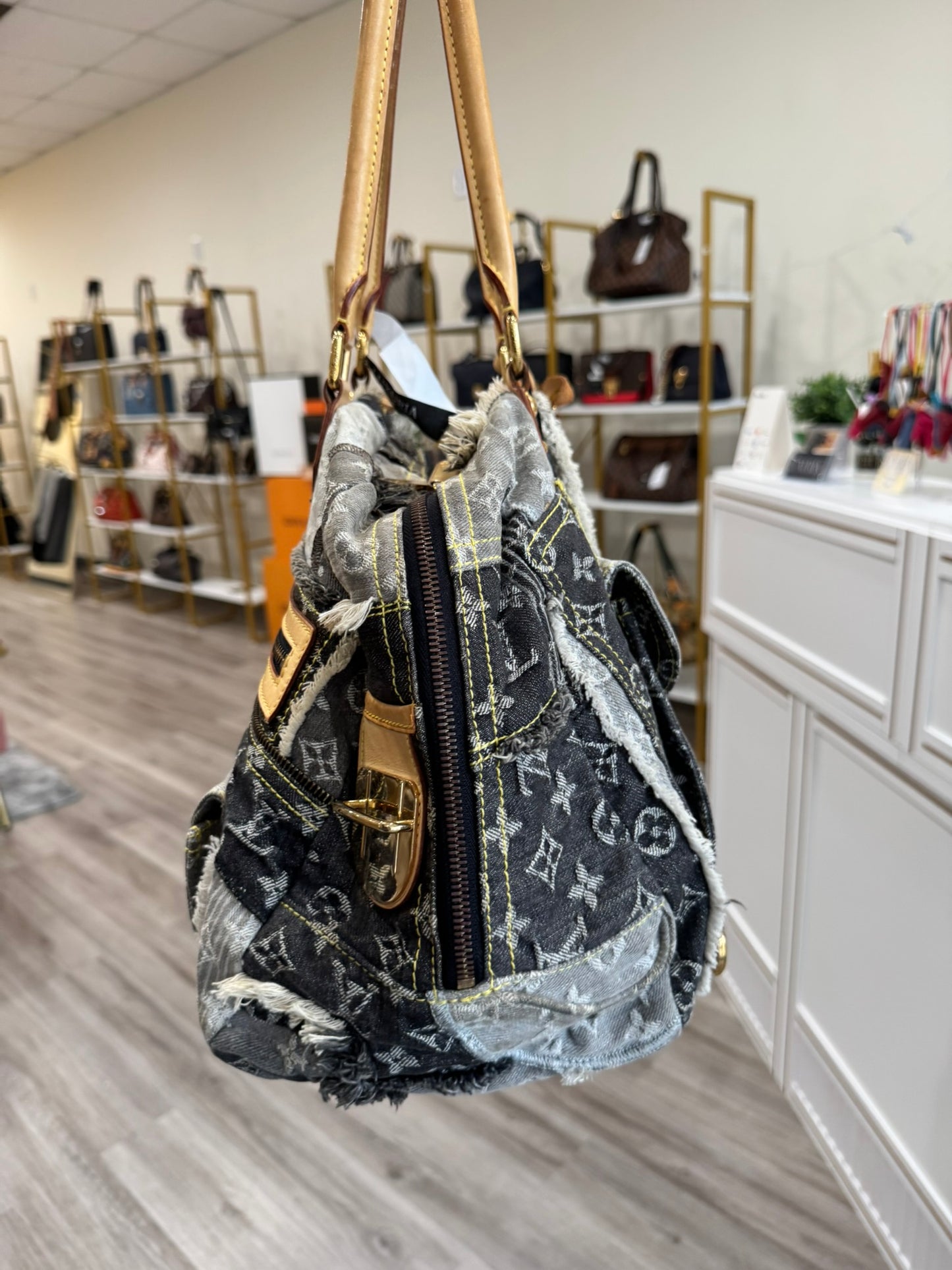 Louis Vuitton Denim Patchwork Bowling Bag (Limited Edition)