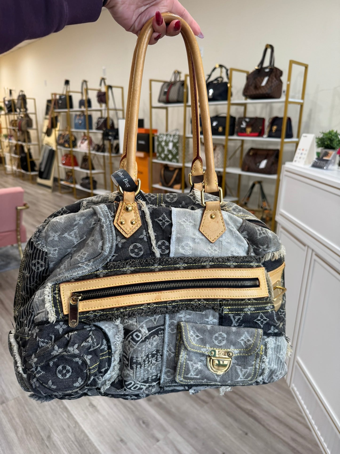 Louis Vuitton Denim Patchwork Bowling Bag (Limited Edition)
