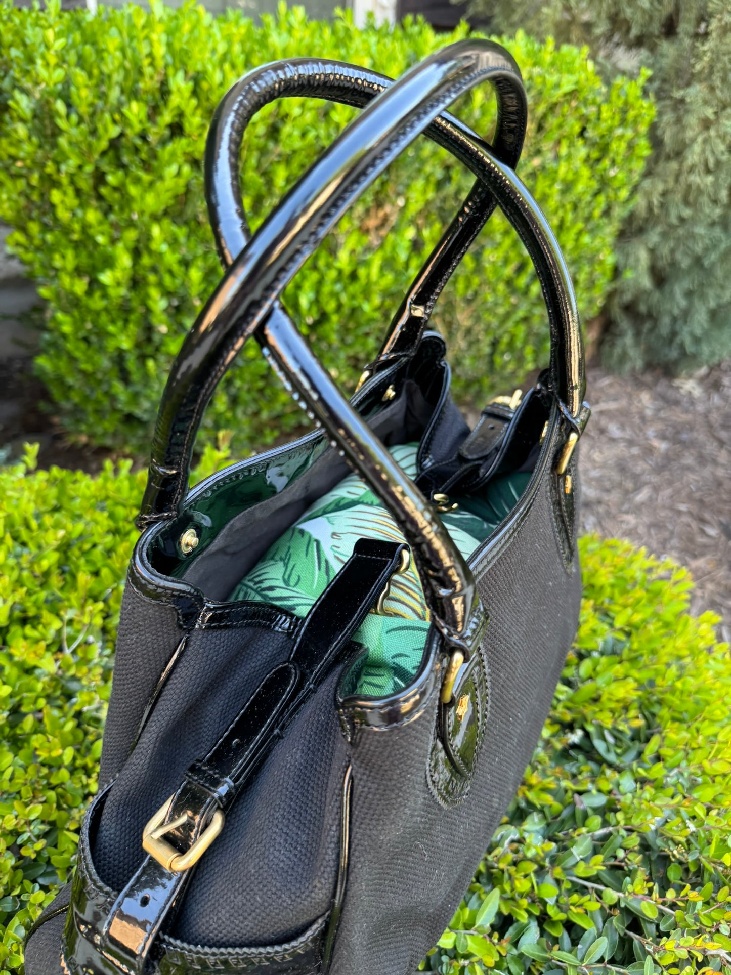 Fendi Du Jour in Black Canvas with Studded Detail