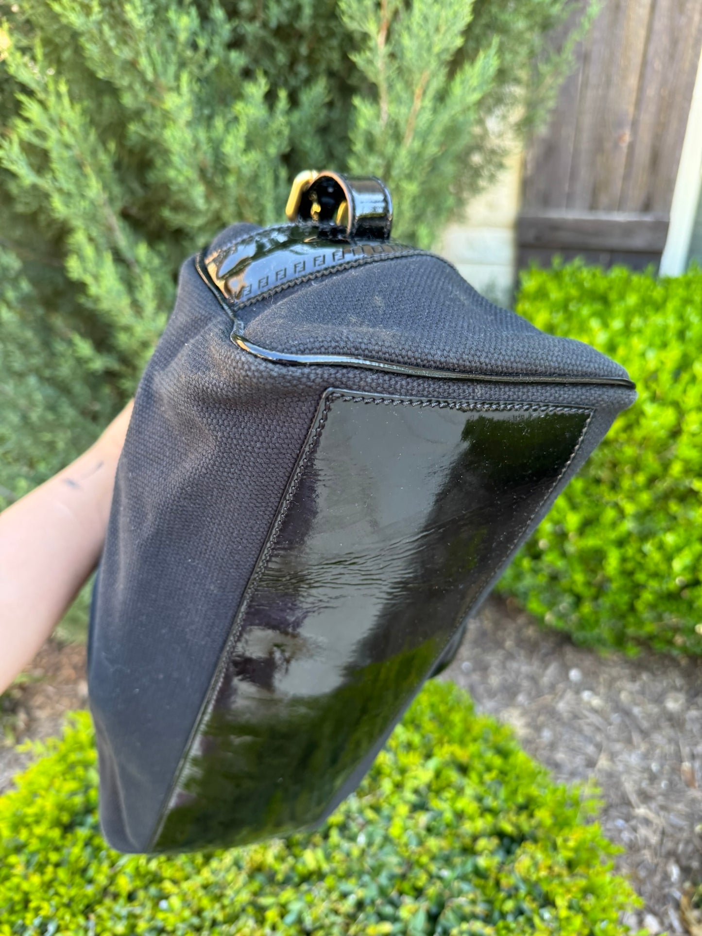 Fendi Du Jour in Black Canvas with Studded Detail