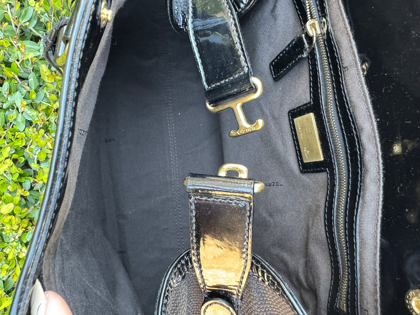 Fendi Du Jour in Black Canvas with Studded Detail