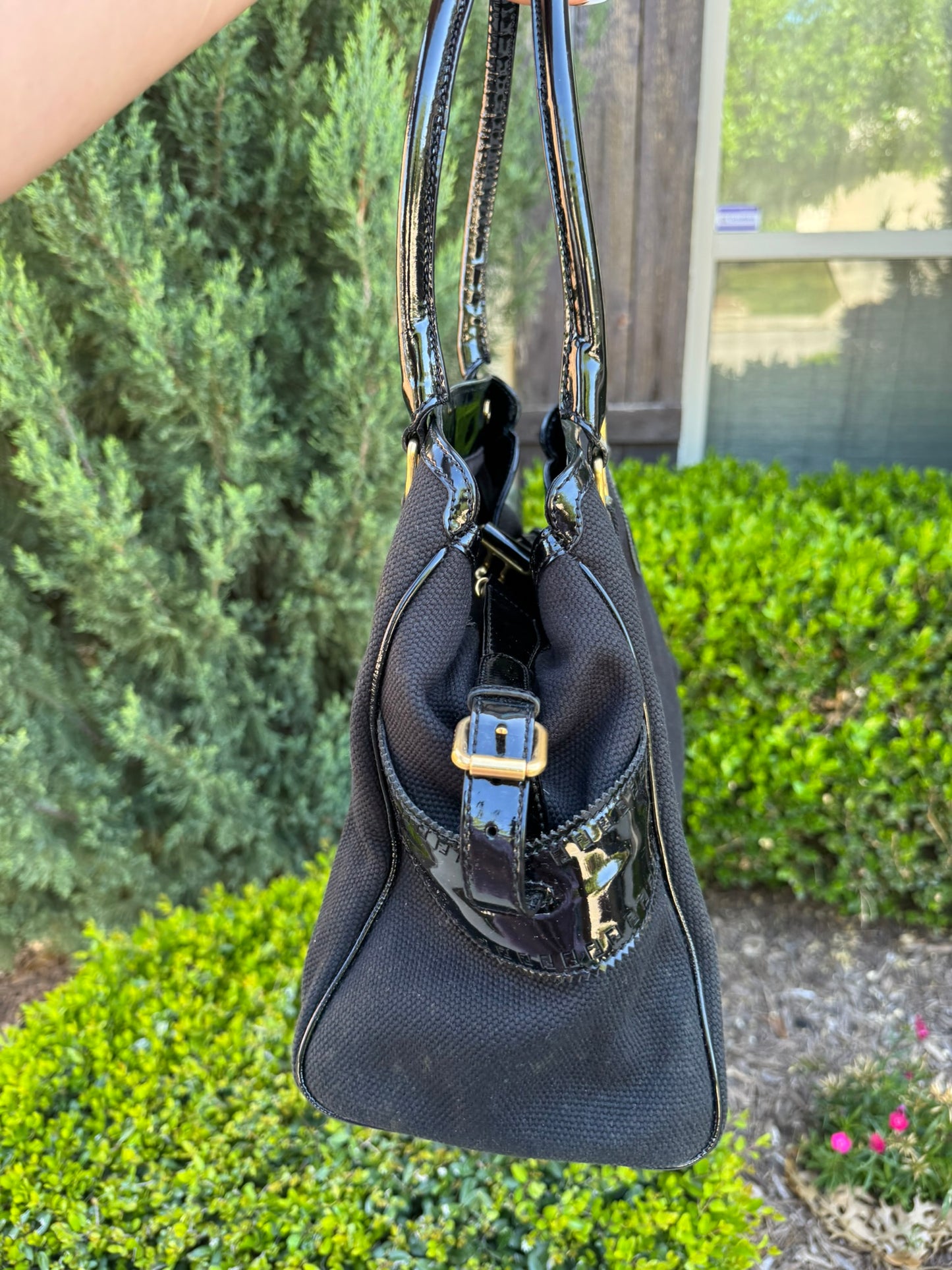 Fendi Du Jour in Black Canvas with Studded Detail