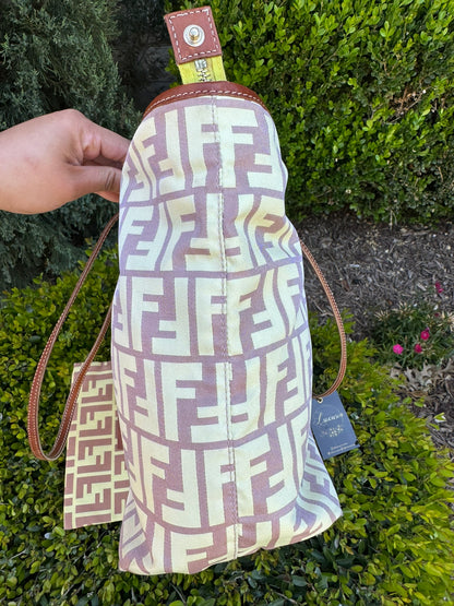 Fendi Zucca Nylon Roll Tote in Medium Size with Pouch