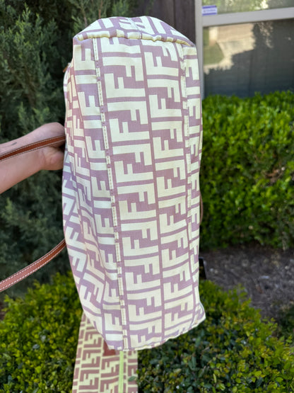 Fendi Zucca Nylon Roll Tote in Medium Size with Pouch