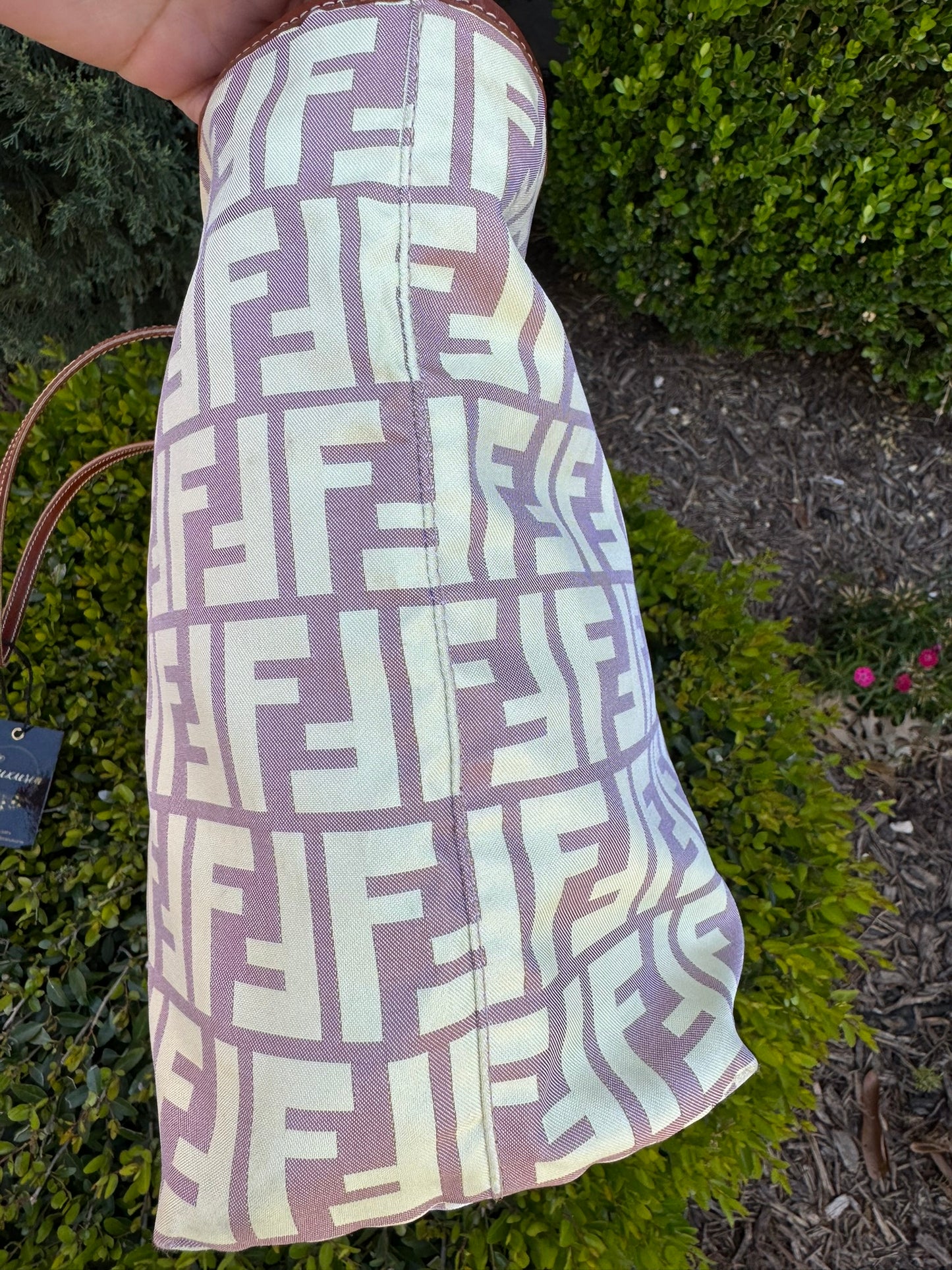 Fendi Zucca Nylon Roll Tote in Medium Size with Pouch