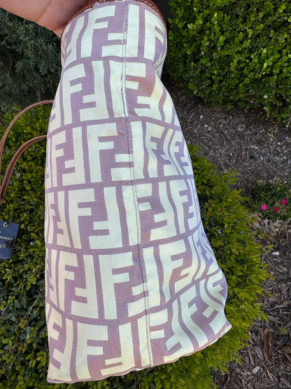 Fendi Zucca Nylon Roll Tote in Medium Size with Pouch