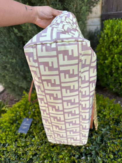 Fendi Zucca Nylon Roll Tote in Medium Size with Pouch