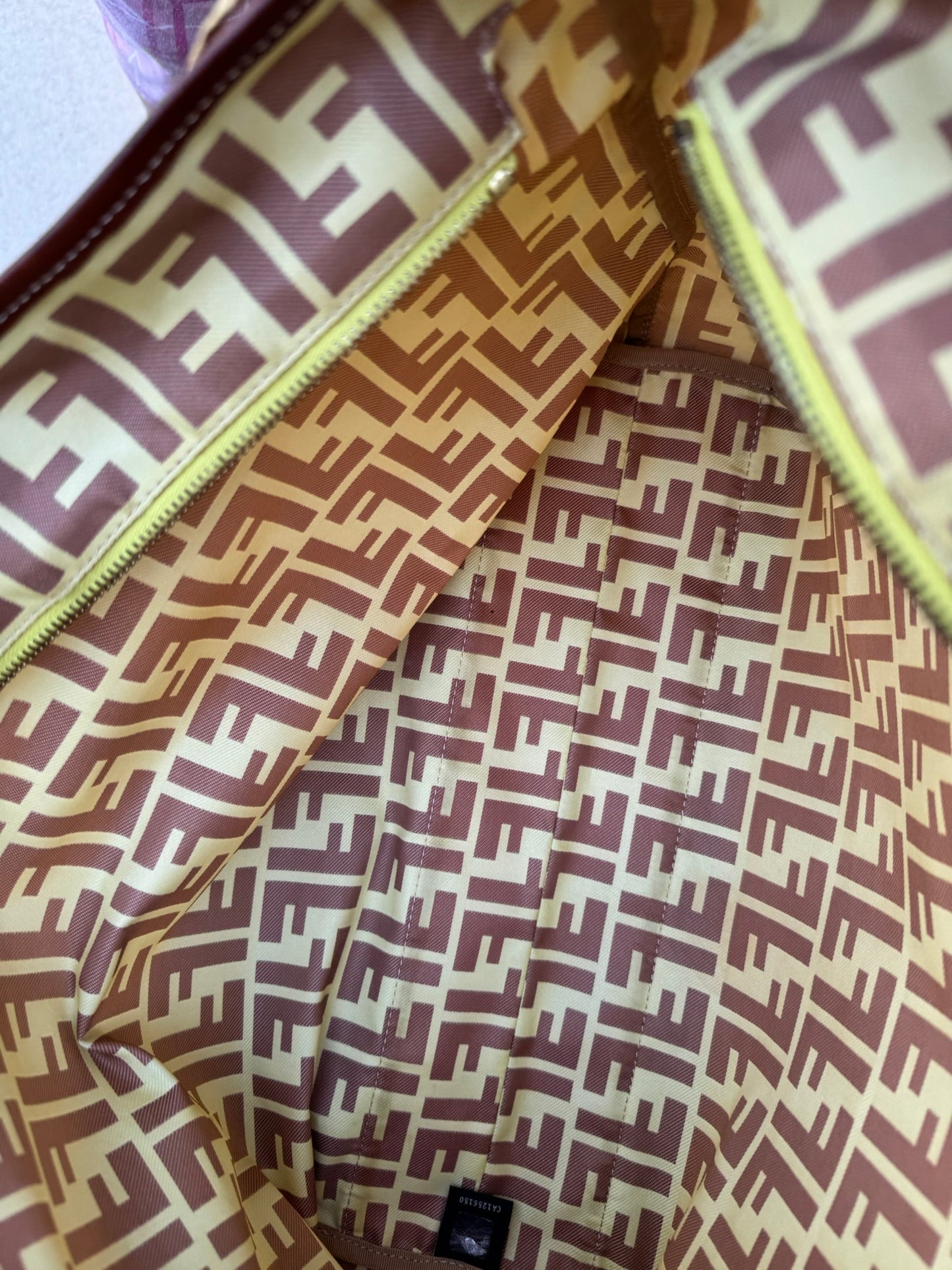 Fendi Zucca Nylon Roll Tote in Medium Size with Pouch