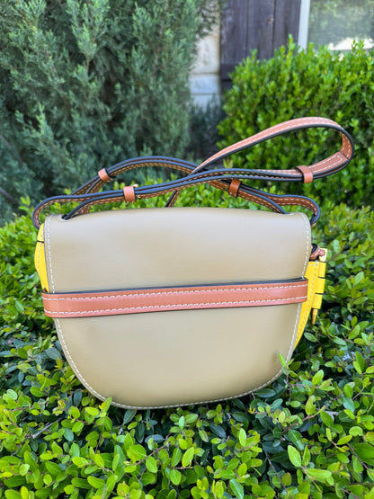 Loewe Small Gate Crossbody Bag in Mocca Yellow & Pecan