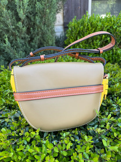Loewe Small Gate Crossbody Bag in Mocca Yellow & Pecan