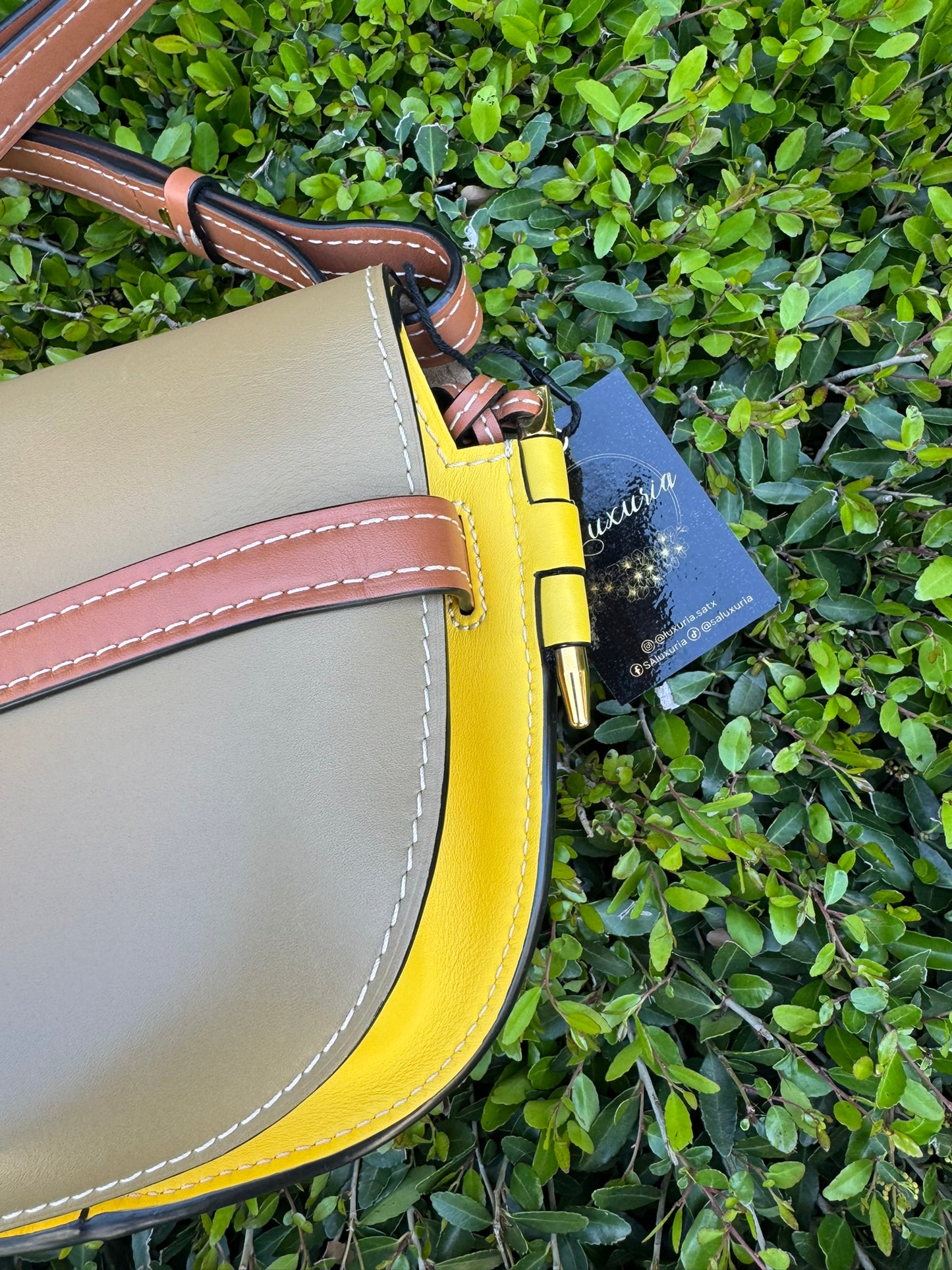 Loewe Small Gate Crossbody Bag in Mocca Yellow & Pecan