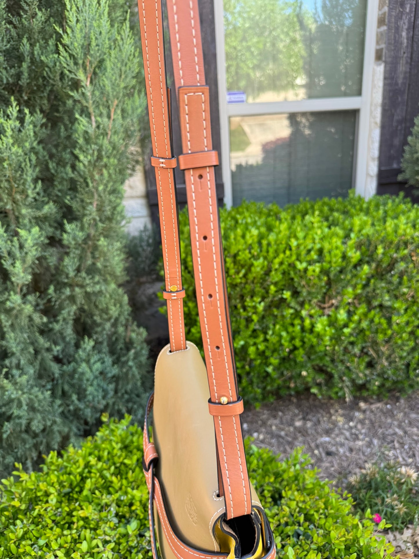 Loewe Small Gate Crossbody Bag in Mocca Yellow & Pecan