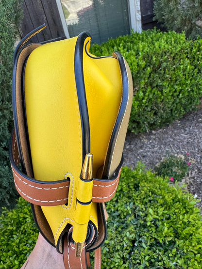 Loewe Small Gate Crossbody Bag in Mocca Yellow & Pecan