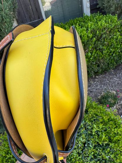 Loewe Small Gate Crossbody Bag in Mocca Yellow & Pecan