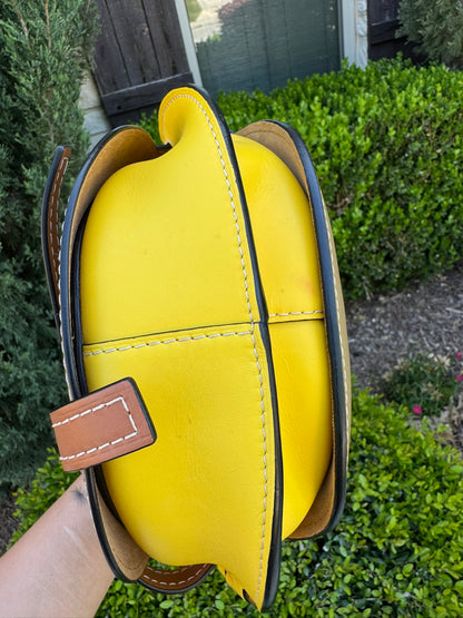 Loewe Small Gate Crossbody Bag in Mocca Yellow & Pecan