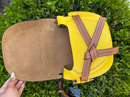 Loewe Small Gate Crossbody Bag in Mocca Yellow & Pecan