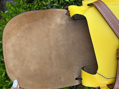 Loewe Small Gate Crossbody Bag in Mocca Yellow & Pecan
