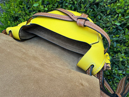 Loewe Small Gate Crossbody Bag in Mocca Yellow & Pecan