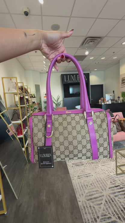 Gucci GG Boston Bag – Pink Leather Trim