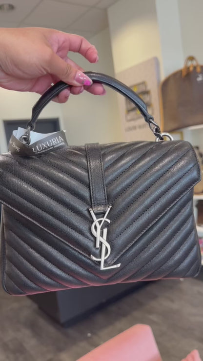 Saint Laurent College Medium in Silver Hardware