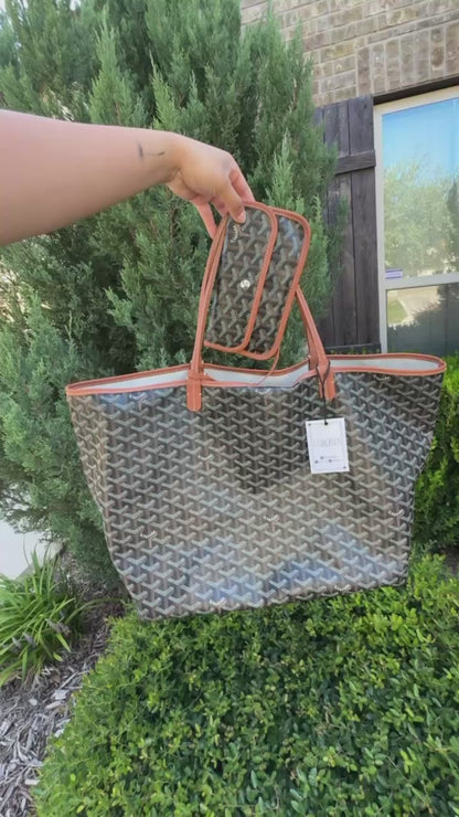 Goyard Saint Louis GM in Black Goyardine Canvas with Gold Trim