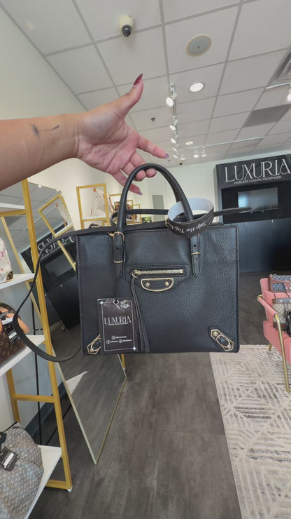 Balenciaga Papier Mini – Black Leather