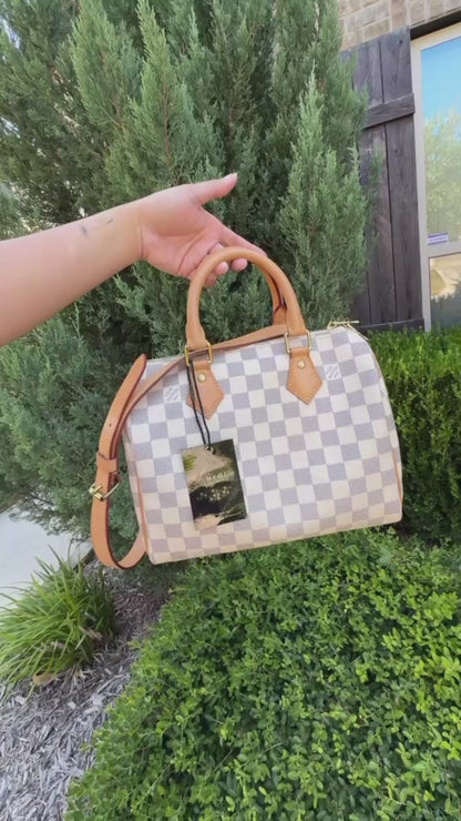 Louis Vuitton Speedy Bandoulière 25 in Damier Azur Canvas