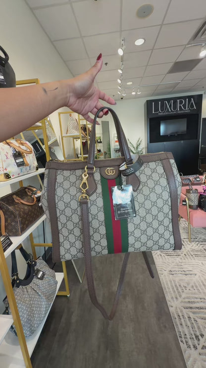 Gucci Ophidia GG Supreme Medium Top Handle Tote