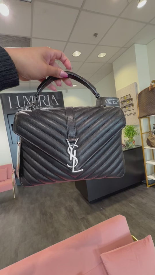 Saint Laurent College Medium in Silver Hardware